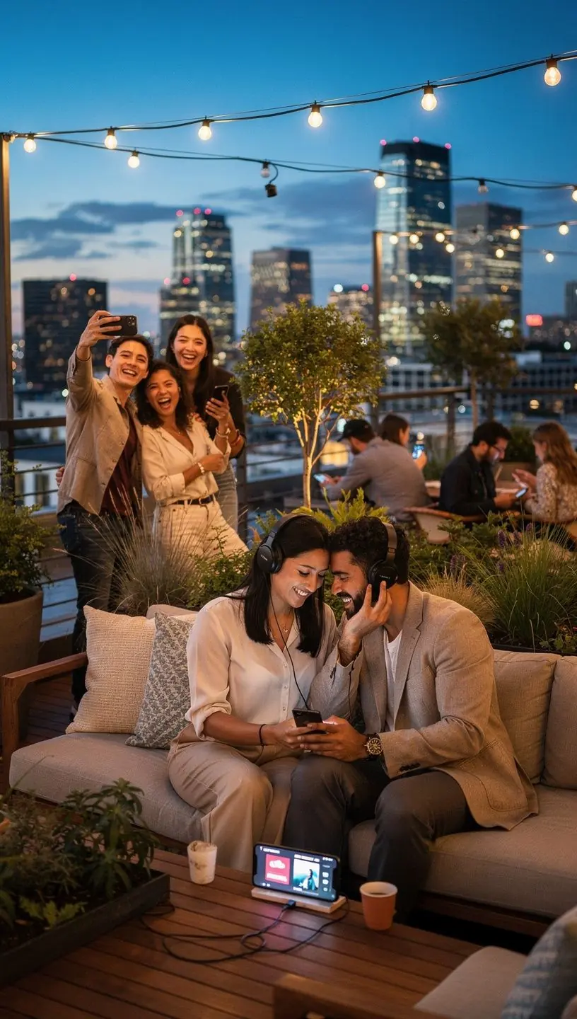 Urban commuter using smartphone apps for navigation.